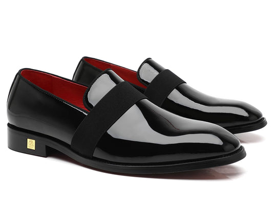 Men's Tuxedo Patent Leather Loafers Dress Wedding Shoes