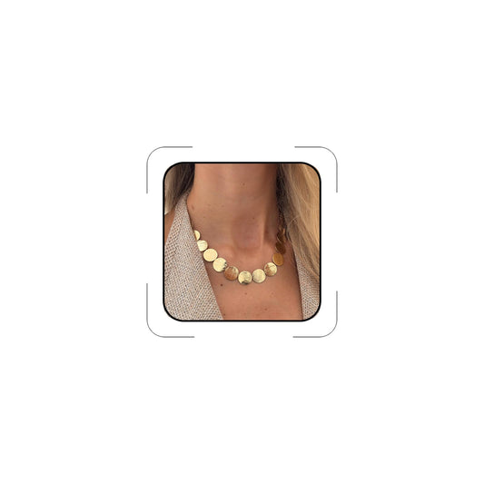 Gold Choker Necklace for Women Chunky Gold Disc Chains Necklace Bold Statement Geometric Round Disc Choker Necklaces Charm Prom Jewelry Accessories