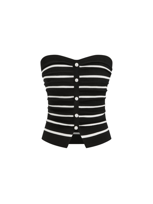 CIDER Faux Pearl Tube Tops for Women Crop Knit Split Hem Ruched Going Out Tops Cute Summer Outfits Y2K