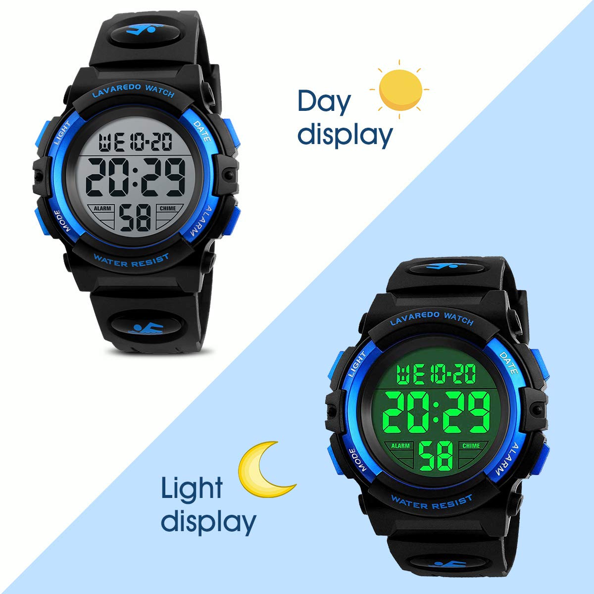 Kids Watch,Boys Watch for 3-15 Year Old Boys,Digital Sport Outdoor Multifunctional Chronograph LED 50 M Waterproof Alarm Calendar Analog Watch for Children with Silicone Band,Kids Gift