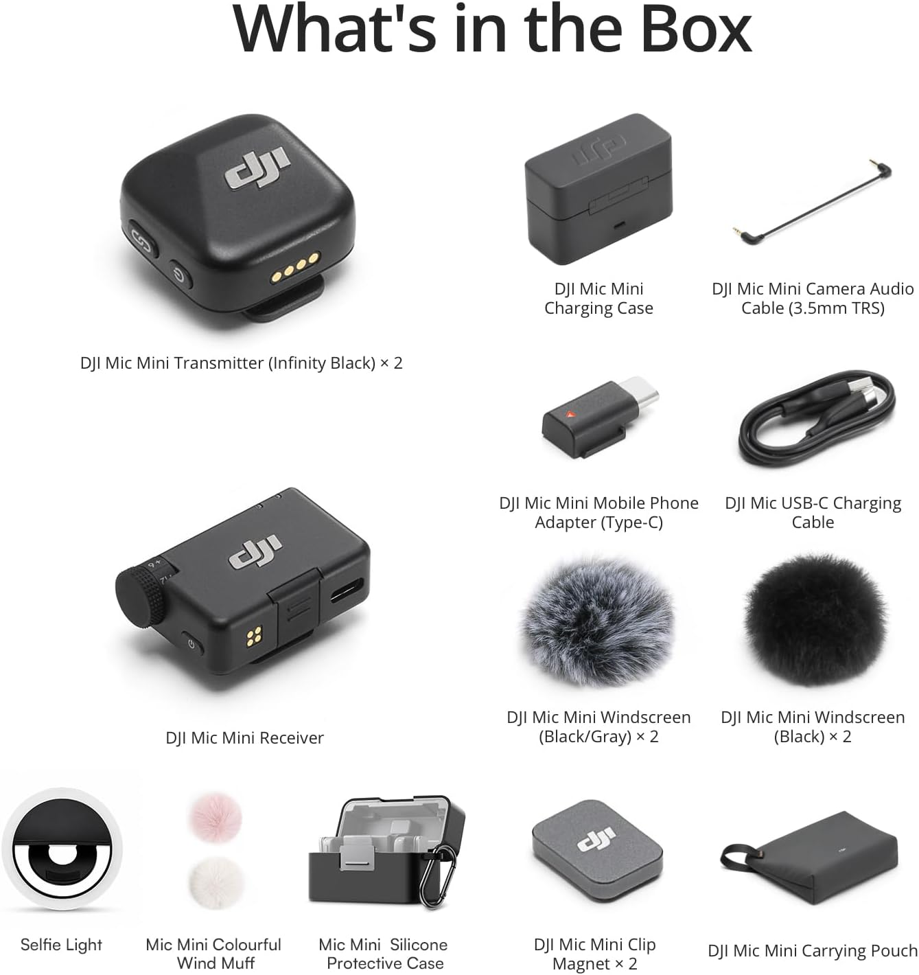 DJI Mic (2 TX + 1 RX + Charging Case), Wireless Lavalier Microphone, 250m (820 ft.) Range, 15-Hour Battery, Noise Cancellation Wireless Microphone for PC, iPhone, Record Interview, YouTube, Black | Dual Transmitters Plus 1 Receiver, Up to 250 M Line-of-Si