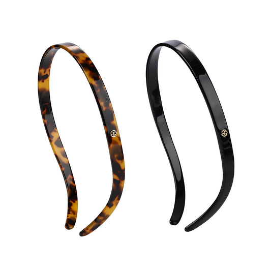EVITA PERONI Hair Bands - Designed for Eyewear, No Pressure, No Headache, Comfortable Non-Slip Thin Fashion Headbands for Women's Hair - Black