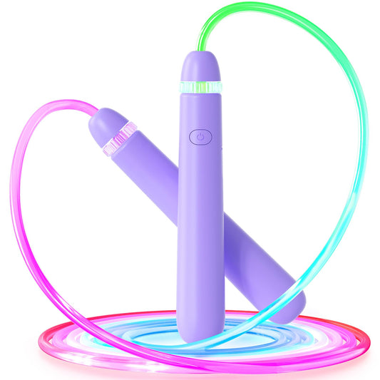 LED Light Up Jump Rope for Kids and Adult, Adjustable Glowing Skipping Rope for Boys and Girls, Colorful Luminous Jumping Rope for Fitness and Workout