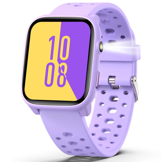 Smart Watch for Kids with 12 Puzzle Games, 1.83" Fitness Tracker Watch Heart Rate Sleep Monitor, Pedometer, Alarm Clock, Flashlight, Gift for 6-12 Year Old Boys Girls