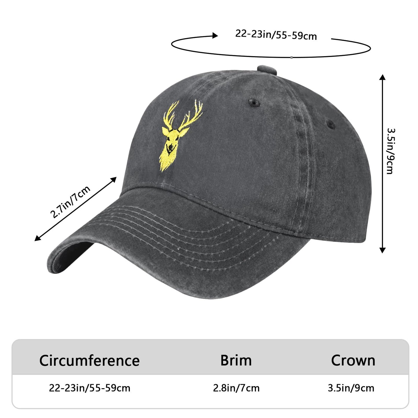 Embroidered Baseball Cap Adjustable Vintage Washed Distressed Denim Baseball Hat for Women Men