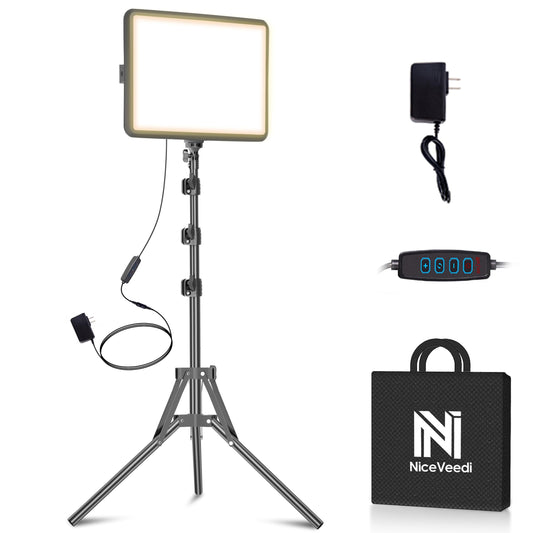 2-Pack LED Video Light Kit, NiceVeedi Studio Light, 2800-6500K Dimmable Photography Lighting Kit with Tripod Stand&Phone Holder, 73" Stream Light for Video Recording, Game Streaming, YouTube