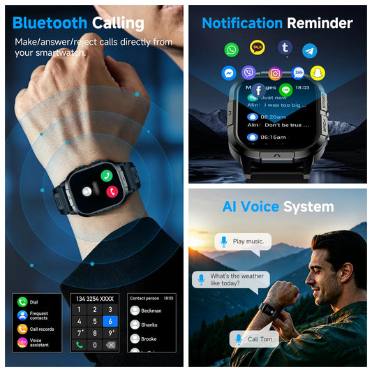 Smart Watch for Men Fitness Tracker: Military Waterproof Make Answer Call Digital Mens Watches Running Step Pedometer Smartwatch Compatible Samsung Android and iPhone Sleep Heart Rate SpO2 Monitor