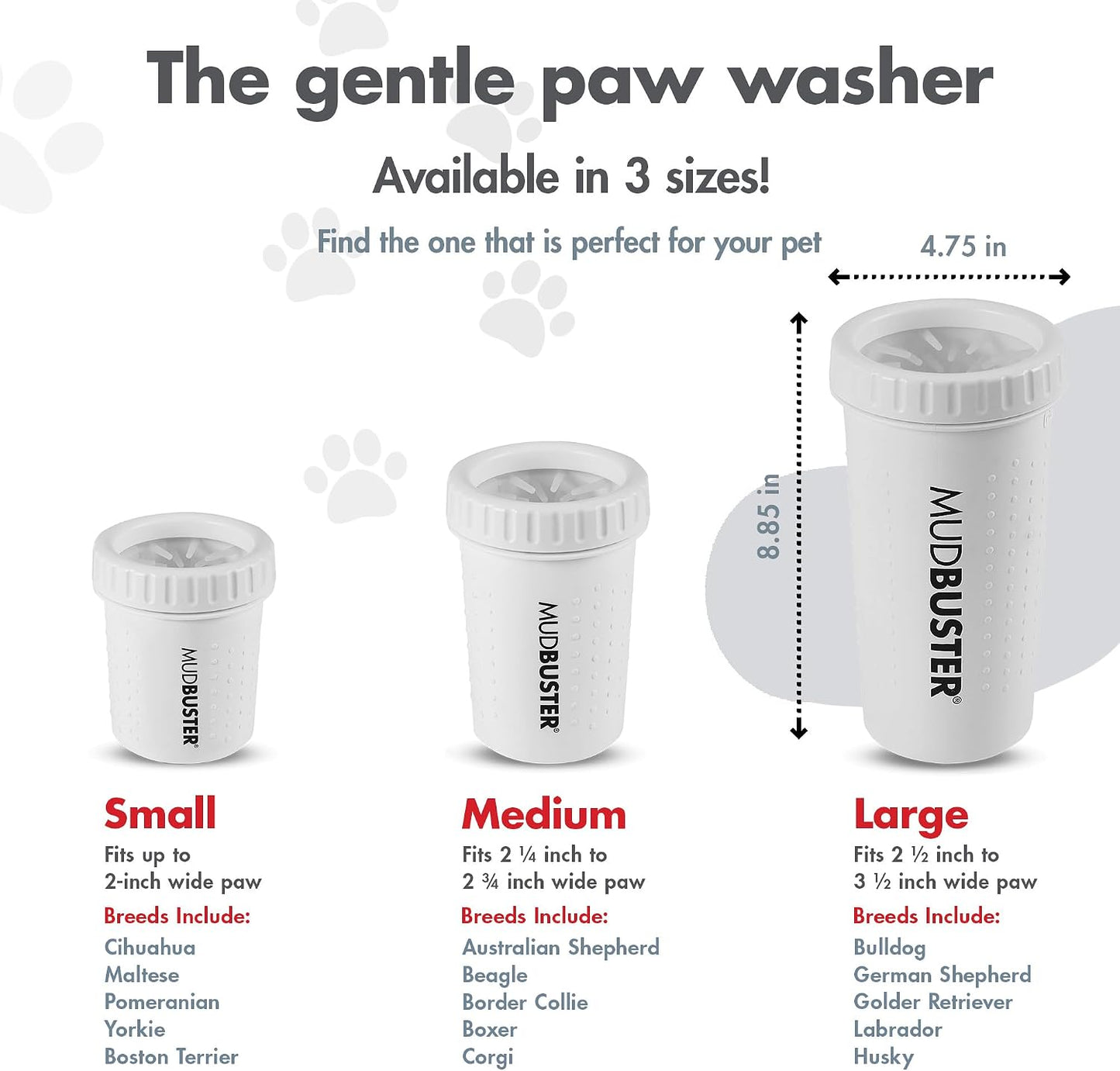Dexas MudBuster Portable Dog Paw Cleaner - Premium Quality, Blue, Small Size for Pet Supplies and Accessories