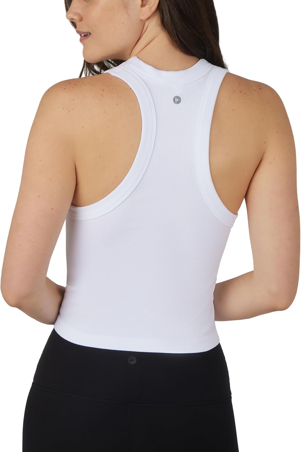 90 Degree By Reflex Womens Seamless Tank Ribbed Fitted Racerback Waist-Length Top 3 Pack