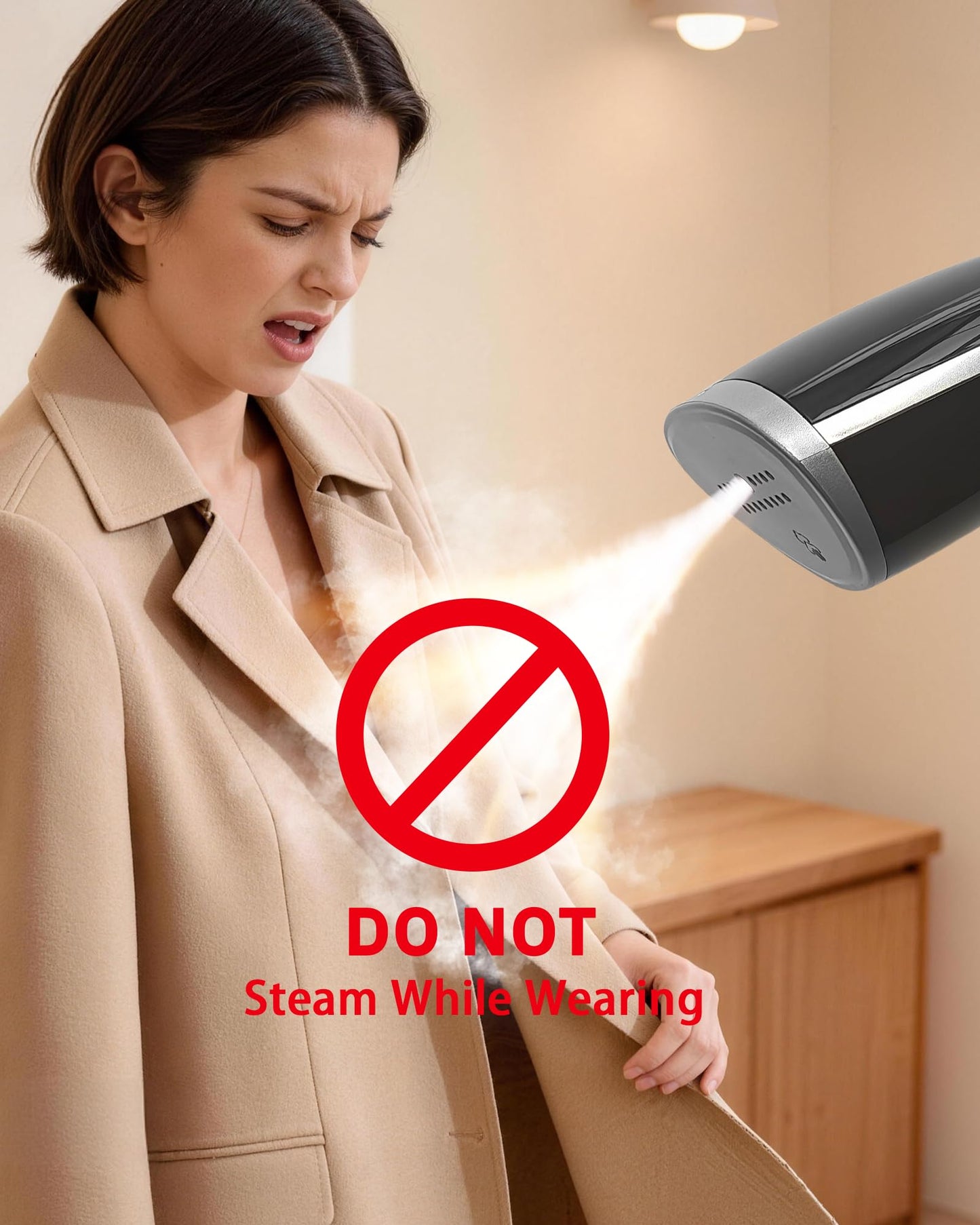 OGHom Portable Travel Handheld Steamer for Clothes, Garment Wrinkle Remover, 1000W Strong Penetrating Fabric Steamer, for Home, Office, Travel (ONLY FOR 120V) -White