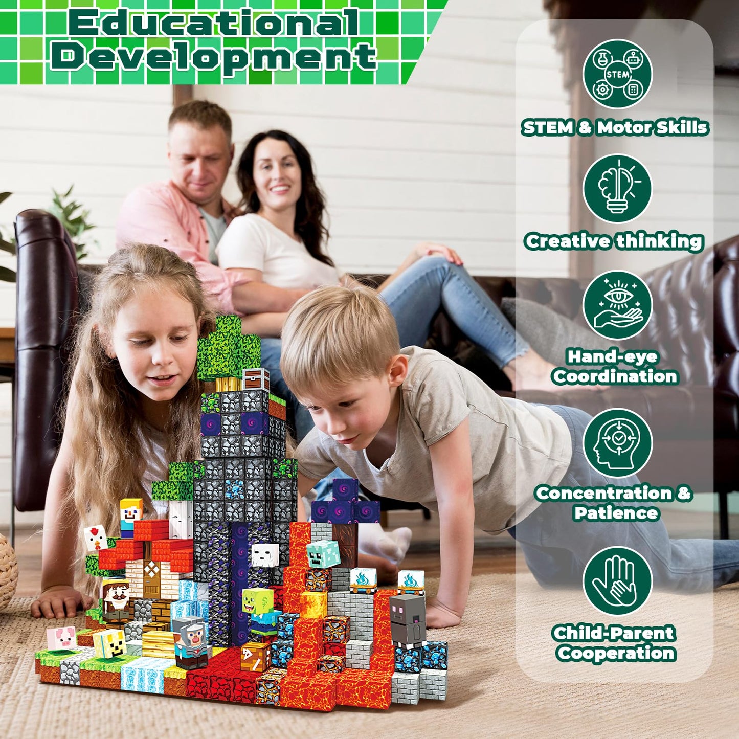 Magneverse Magnetic Blocks - 150 PCS Magnetic Building Blocks for Kids, Magnet Building Cubes for Boys Girls, STEM Montessori Sensory Toys Stacking for 3 4 5 6 7 8 9 10 11 12 13 Birthday Gift