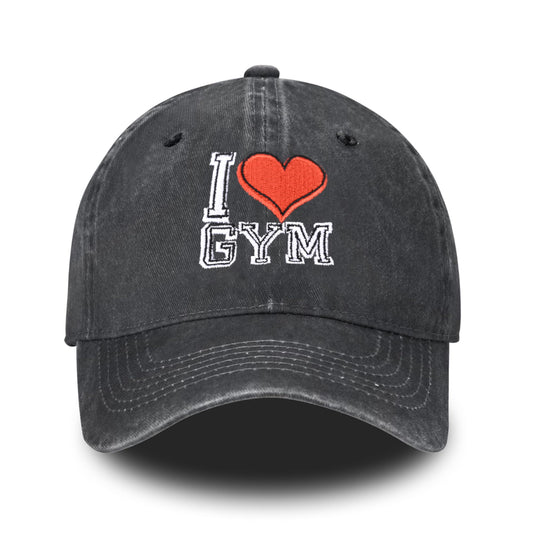 Embroidered Baseball Cap Adjustable Vintage Washed Distressed Denim Baseball Hat for Women Men