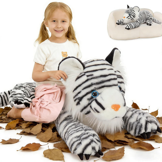 MaoGoLan Large Wolf Stuffed Animal for Boy, 47" Giant Wolf Plush Toy for Girl, Stuffy Coyote for Kid, Realistic Stuffed Coyote Plush Pillow for Birthday Baby Shower Party Decor