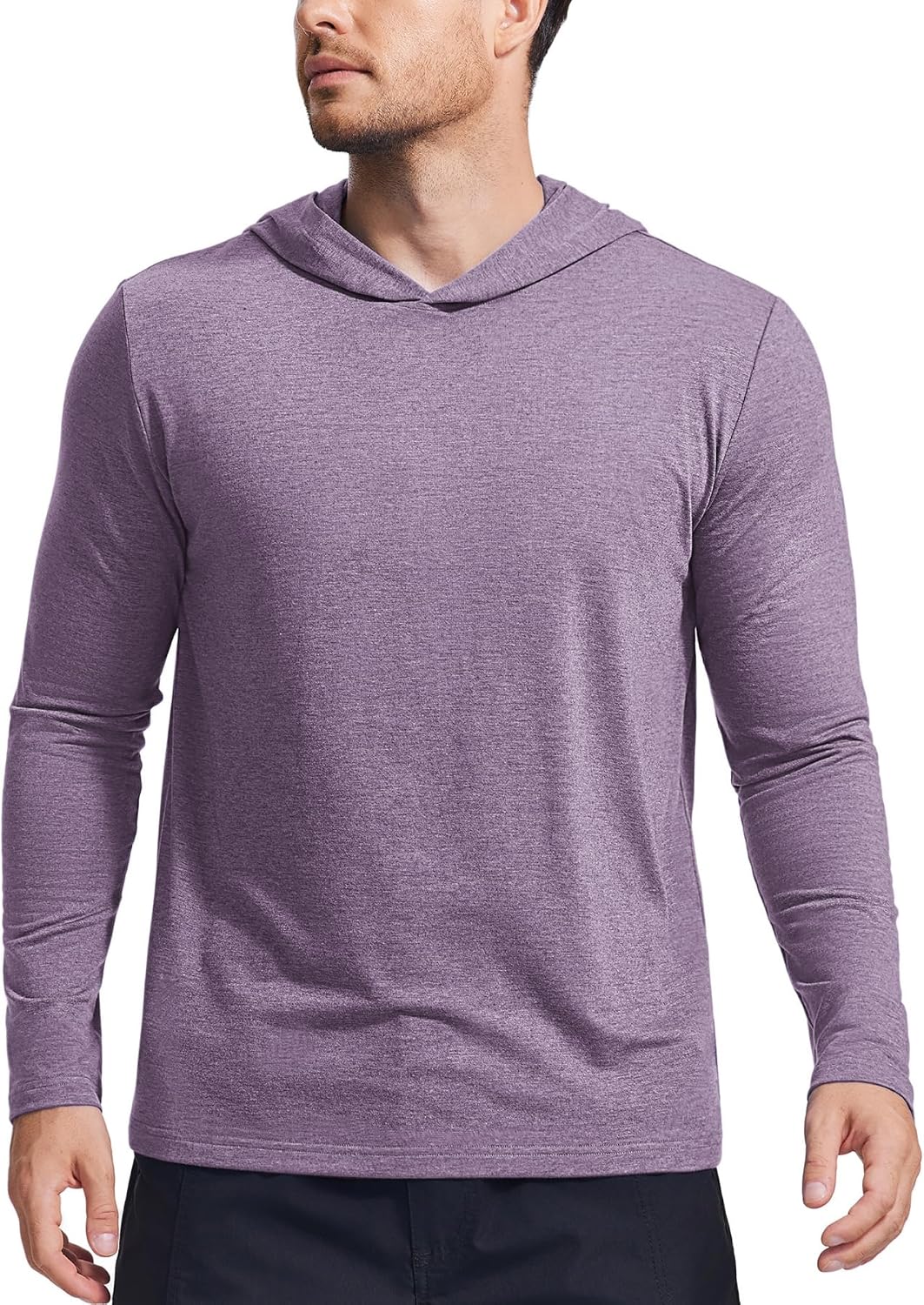 PINSPARK Lightweight Pullover Hoodies for Men Long Sleeve Hoodie for Golf Gym Workout Athletic Sweatshirt