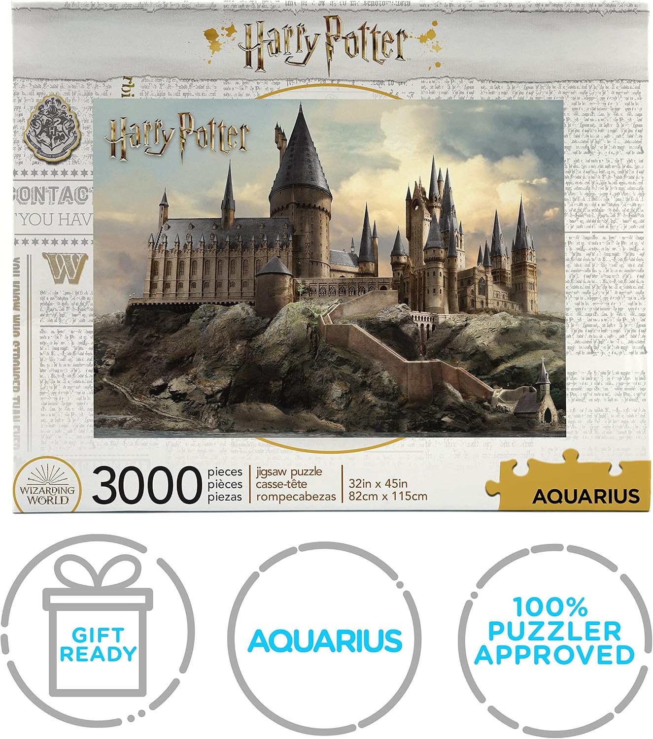 Aquarius Harry Potter 3000 Piece Jigsaw Puzzle, Hogwarts Castle Wizard Movie Puzzles 45x32 Inch Collectible Merchandise Gift for Teens and Adults
