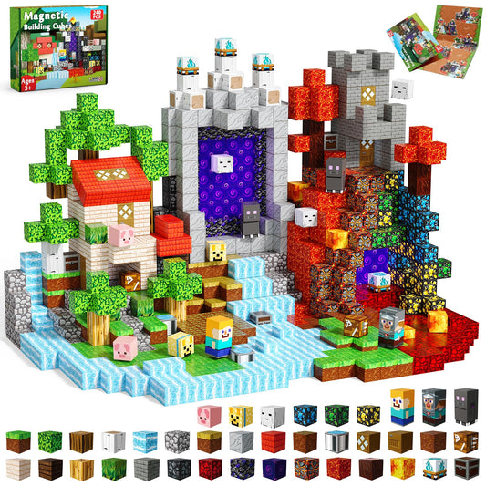 Magneverse Magnetic Blocks - 150 PCS Magnetic Building Blocks for Kids, Magnet Building Cubes for Boys Girls, STEM Montessori Sensory Toys Stacking for 3 4 5 6 7 8 9 10 11 12 13 Birthday Gift