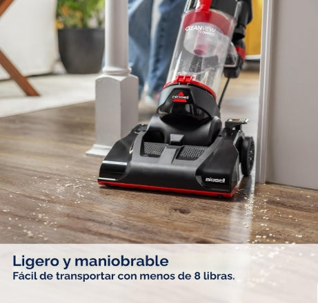 Bissell CleanView - Aspiradora vertical compacta, se adapta a dormitorios y apartamentos, ligera con potente succión y varilla de extensión extraíble, 3508