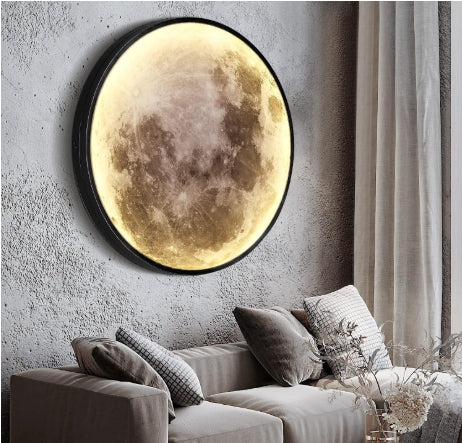 Lámpara de pared de luna regulable de 19.6 pulgadas con control remoto