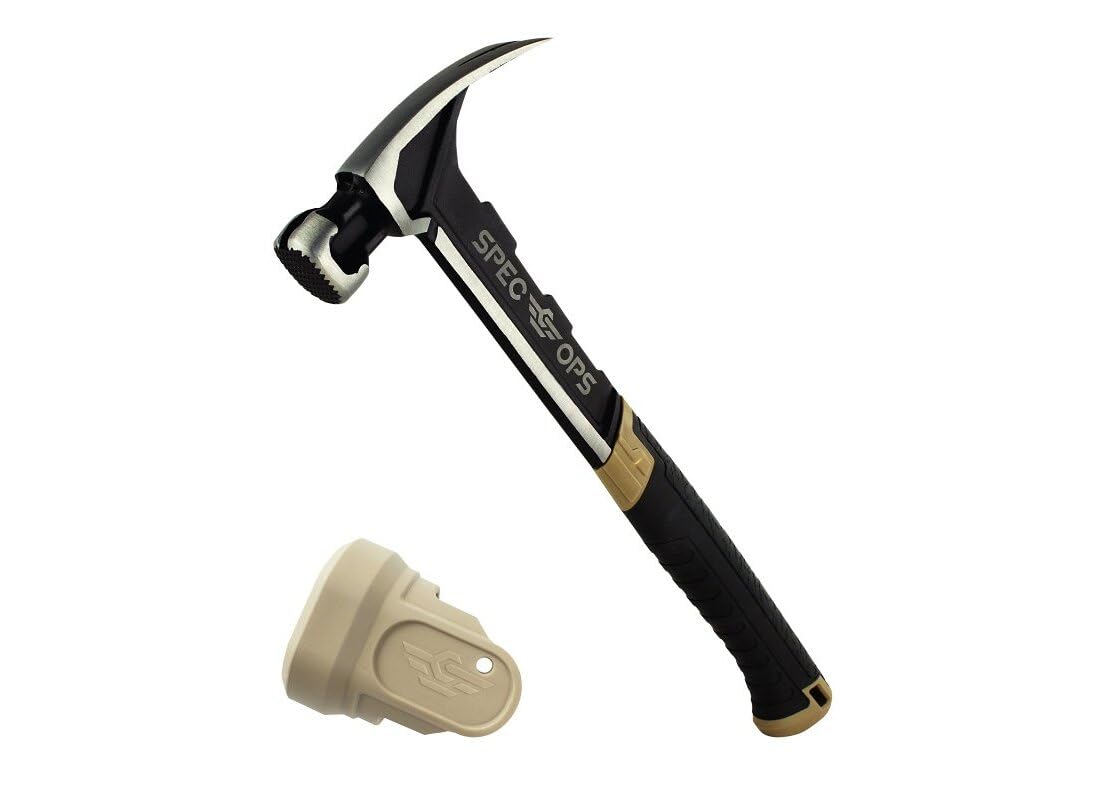 Spec Ops Tools Framing Hammer for Carpentry & Demolition, Magnetic Nail Holder, Rip Claw, Milled Face 22 Oz