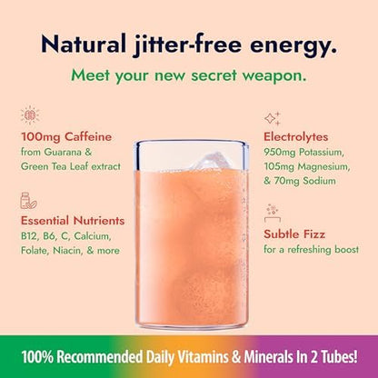 Zipfizz Daily Energy Drink Powder, Blood Orange, 20 Pack | 3-in-1 Sustained Energy, Rapid Hydration, and Essential Vitamins | Sugar-Free | Electrolyte Powder | Contains Vitamin B-12 & Antioxidants