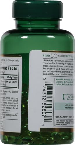 Nature’s Bounty High Absorption Magnesium Glycinate 240 mg for Supporting Muscle Relaxation and Bone, Heart & Nerve Health – Non-GMO, Gluten-Free, Vegetarian, 120 Count/60 Servings