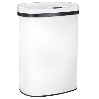 BestOffice | 13 Gallon Trash Can with Lid | Automatic Touchless Garbage Can | Odor Control | Modern Oval Design | Easy to Clean | Stainless Steel | Fits Any Kitchen, Bathroom, Office or Home