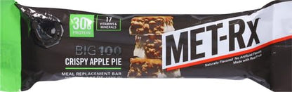 MET-Rx Big 100 Protein Bar, Meal Replacement Bar, 30G Protein, Salted Caramel Brownie Crunch, 9 Count, 3.52 Oz.(Packaging may vary)