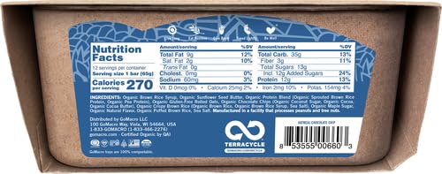 GoMacro MacroBar Organic Vegan Protein Bars - Coconut + Almond Butter + Chocolate Chips (2.3 Ounce Bars, 12 Count)