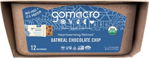 GoMacro MacroBar Organic Vegan Protein Bars - Coconut + Almond Butter + Chocolate Chips (2.3 Ounce Bars, 12 Count)