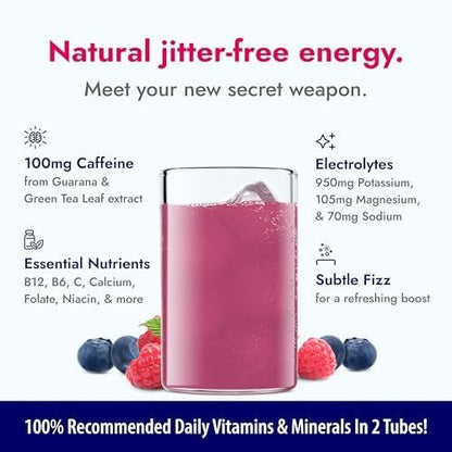 Zipfizz Daily Energy Drink Powder, Blood Orange, 20 Pack | 3-in-1 Sustained Energy, Rapid Hydration, and Essential Vitamins | Sugar-Free | Electrolyte Powder | Contains Vitamin B-12 & Antioxidants