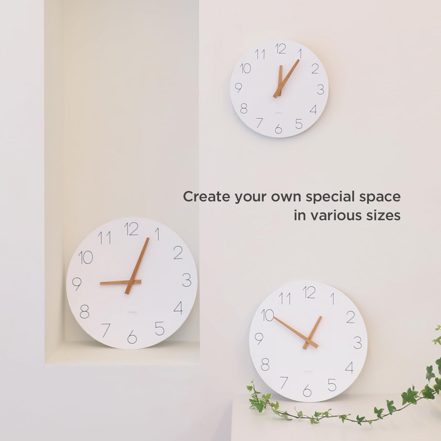 mooas Wooden Frame Flatwood Wall Clock,12" Non-Ticking Sweep Movement Decorative Battery Operated Wall Clock for Home Living Room Kitchen Bedroom Office School (Dark Brown)