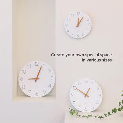 mooas Wooden Frame Flatwood Wall Clock,12" Non-Ticking Sweep Movement Decorative Battery Operated Wall Clock for Home Living Room Kitchen Bedroom Office School (Dark Brown)