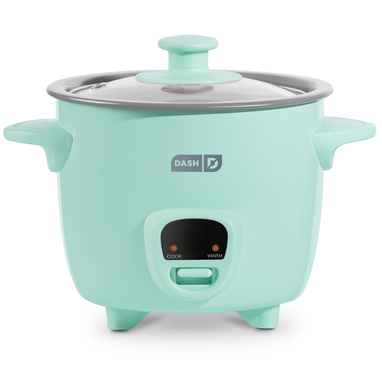 Dash Mini Rice Cooker | Small Rice Maker, 2 Cups Cooked / 1 Cup Uncooked, Ceramic Nonstick Removable Pot, Keep Warm Function, Compact and Portable for Dorm, Travel, Single Serve, Aqua