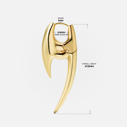 PUNKYOUTH Sharp Line Fluid Curve Earrings 18G 1mm Piercing Jewelry Edgy Minimalist Modern Claw Spike Huggie Hoop Dangle Drop For Women Men Polished Statement Everyday Wear Fashion Accessories