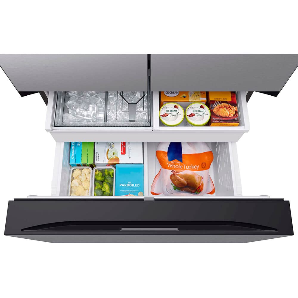 Samsung 17.5 cu. ft. Smart Counter Depth 3-Door French Door Refrigerator, Stainless Steel, RF18A5101SR/AA