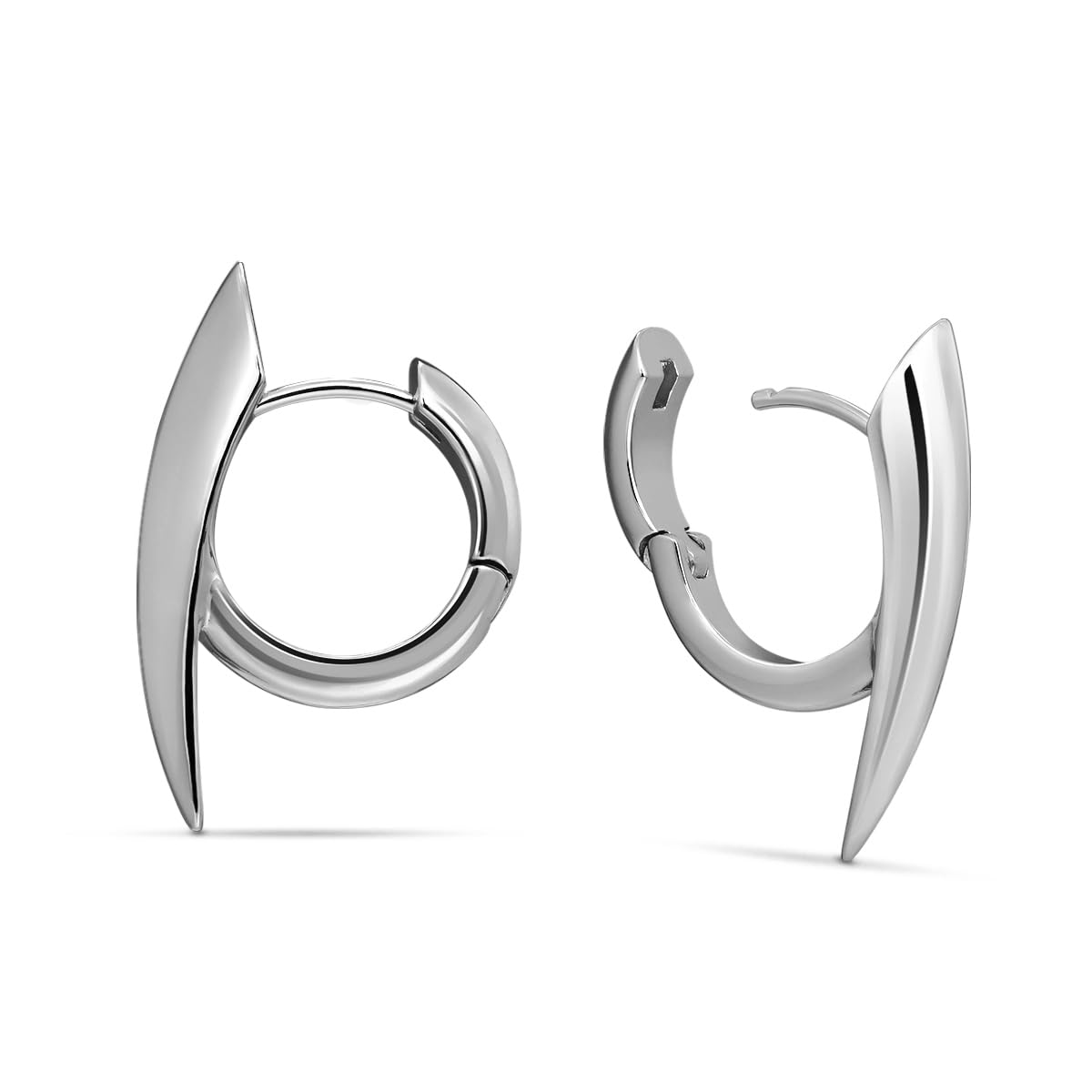 PUNKYOUTH Sharp Line Fluid Curve Earrings 18G 1mm Piercing Jewelry Edgy Minimalist Modern Claw Spike Huggie Hoop Dangle Drop For Women Men Polished Statement Everyday Wear Fashion Accessories