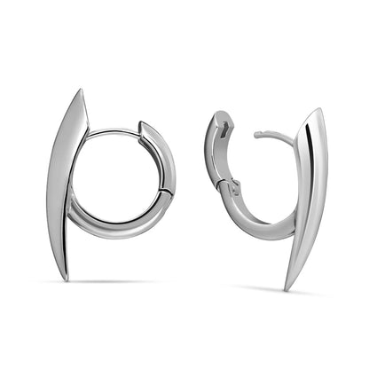 PUNKYOUTH Sharp Line Fluid Curve Earrings 18G 1mm Piercing Jewelry Edgy Minimalist Modern Claw Spike Huggie Hoop Dangle Drop For Women Men Polished Statement Everyday Wear Fashion Accessories