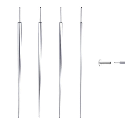 GEMQUEEN Piercing Taper Ball Grabber Tool for Changing Jewelry - 14G 16G 18G 20G Stainless Steel Flat Back Earrings Applicator Tool Threadless Insertion Pin Thread Body Piercing Kit for Ear Nose Lip