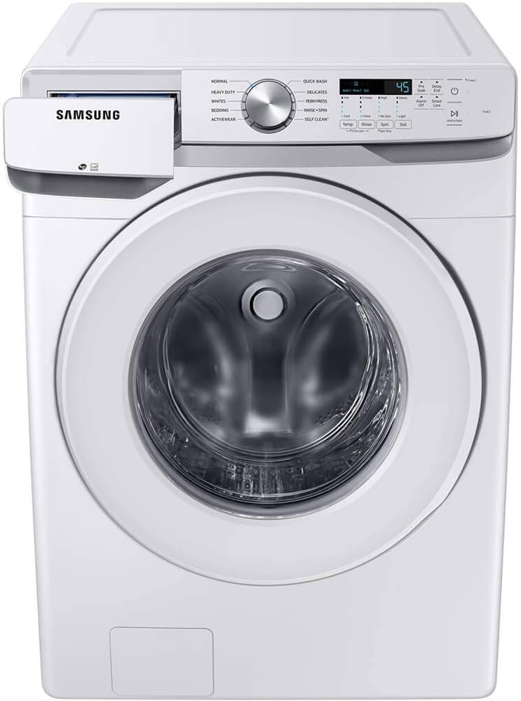 Samsung 4.5 cu. ft. High Efficiency Front Load Washer with Vibration Reduction Technology+, White, WF45T6000AW/A5 | Vibration Reduction Technology+