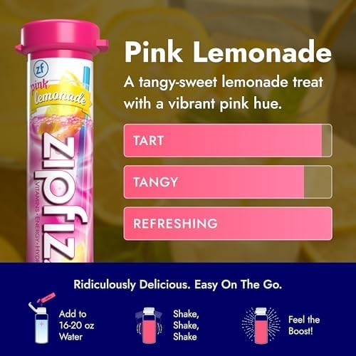 Zipfizz Daily Energy Drink Powder, Blood Orange, 20 Pack | 3-in-1 Sustained Energy, Rapid Hydration, and Essential Vitamins | Sugar-Free | Electrolyte Powder | Contains Vitamin B-12 & Antioxidants