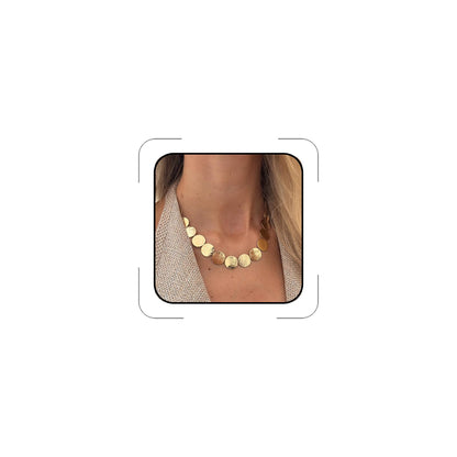 Gold Choker Necklace for Women Chunky Gold Disc Chains Necklace Bold Statement Geometric Round Disc Choker Necklaces Charm Prom Jewelry Accessories
