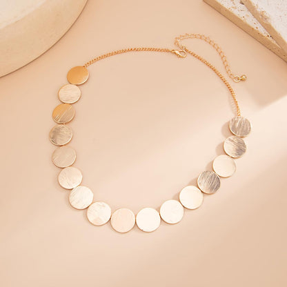 Gold Choker Necklace for Women Chunky Gold Disc Chains Necklace Bold Statement Geometric Round Disc Choker Necklaces Charm Prom Jewelry Accessories