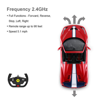 RASTAR RC Car | 1/14 Scale Ferrari LaFerrari Radio Remote Control R/C Toy Car Model Vehicle for Boys Kids, Red