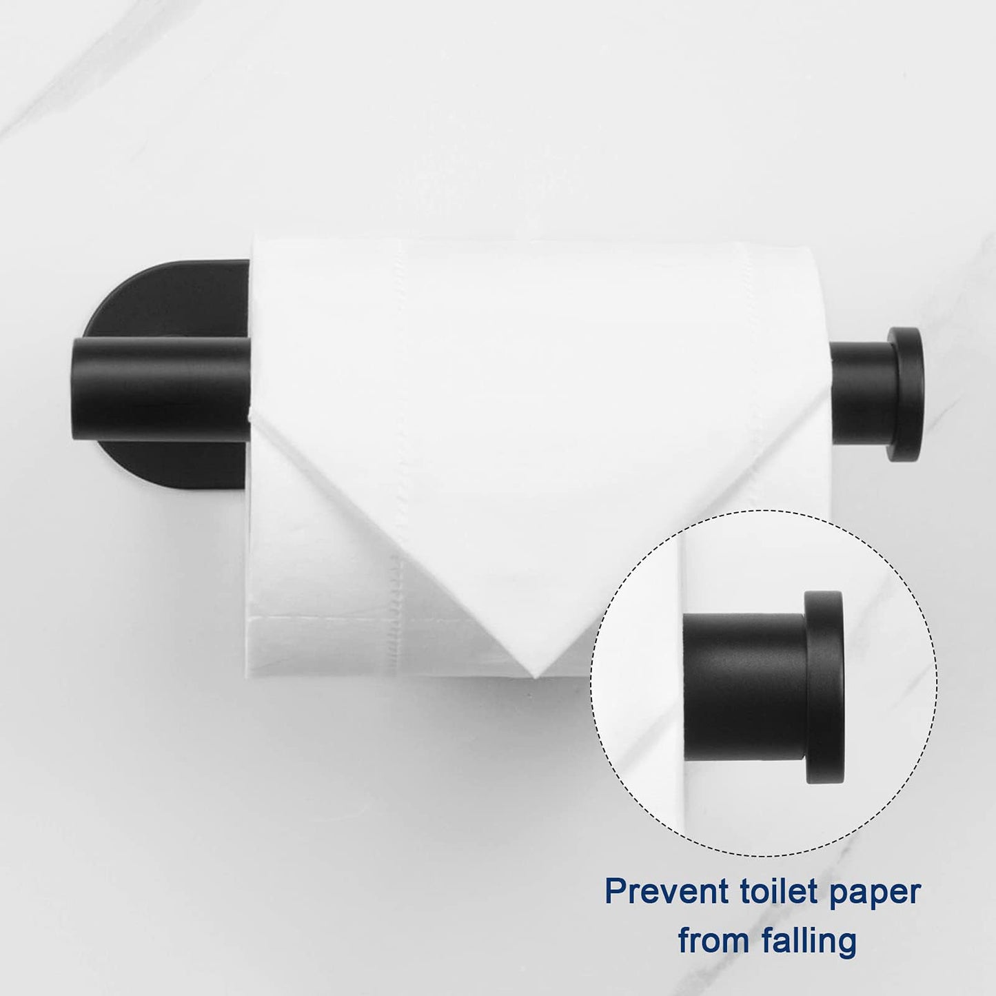 NearMoon Toilet Paper Holder Self Adhesive, Premium Thicken SUS304 Stainless Steel Rustproof Adhesive Toilet Roll Holder no Drilling for Bathroom, Kitchen, Washroom (1 Pack, Brushed Gold)