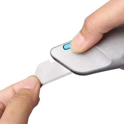 Nova Squeeze Trigger Utility Knife and Heavy Duty Box Cutter, Self Retractable Safety Knife for Cardboard & Work, Ergonomic Aluminum Body, Safety-Lock Design, Durable and Safe