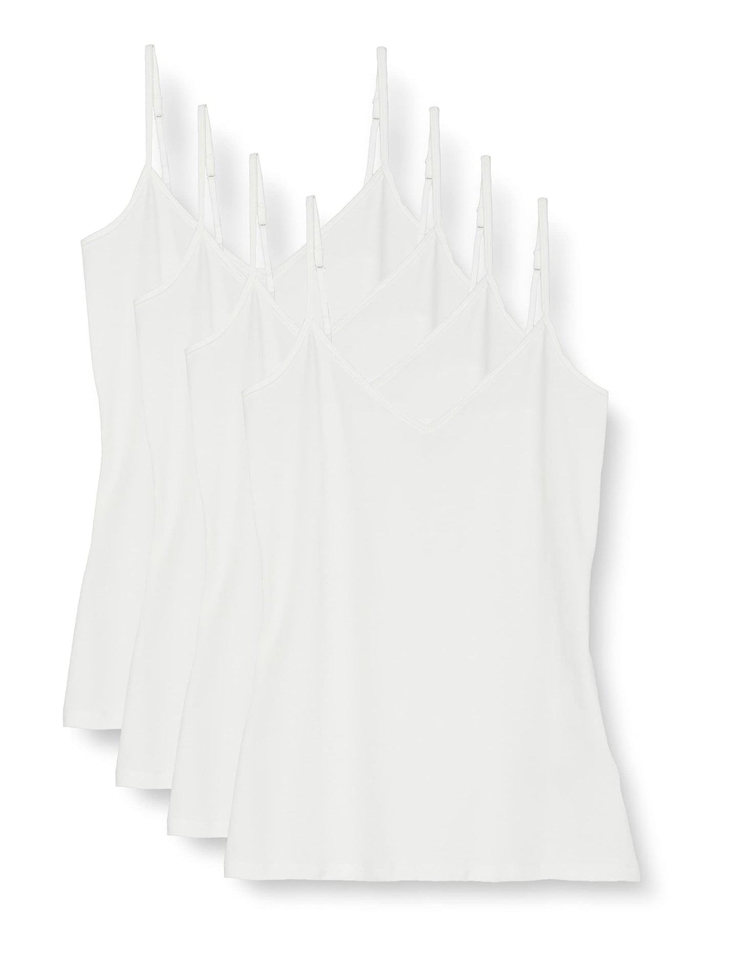 Amazon Essentials Women's Slim-Fit V-Neck Cami, Pack of 4