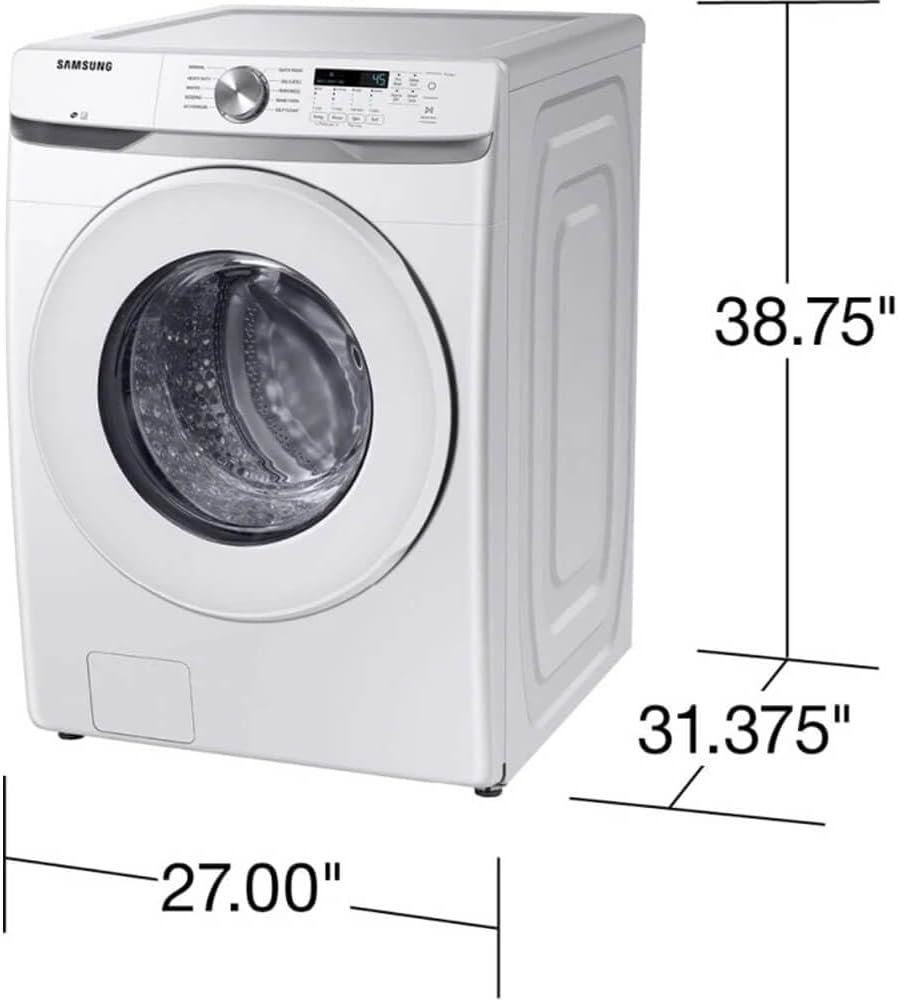 Samsung 4.5 cu. ft. High Efficiency Front Load Washer with Vibration Reduction Technology+, White, WF45T6000AW/A5 | Vibration Reduction Technology+