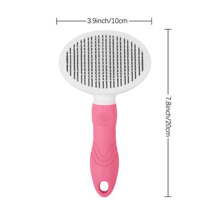 Self Cleaning Slicker Brush - Cat Brush Skin-Friendly Deshedding Grooming Massaging Tool for Long & Short Haired Pets, Cat Hair Brushes Easy Removes Undercoat for Dogs Cats Rabbits - UPGRADED, Blue