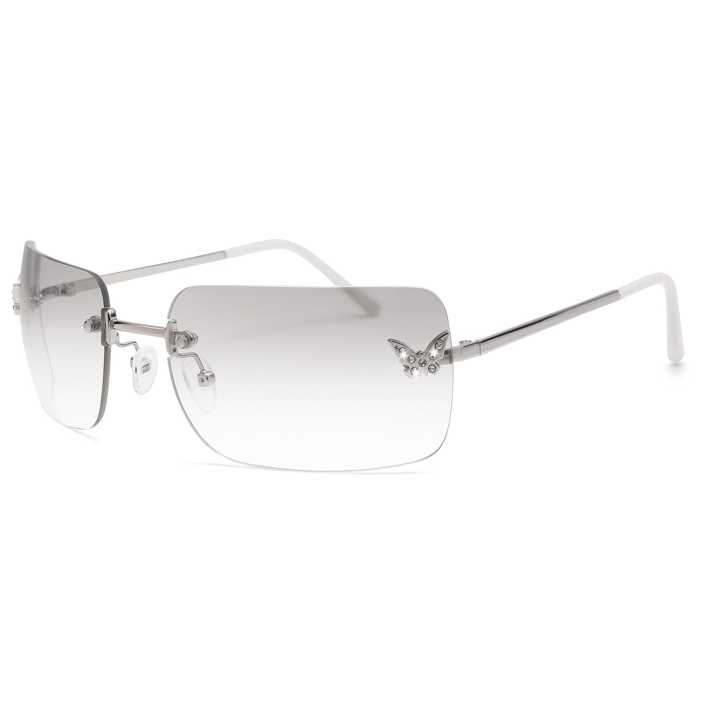 Y2k Sunglasses for Women - Trendy Rimless 2000s Fashion Sun Glasses Rave Shades