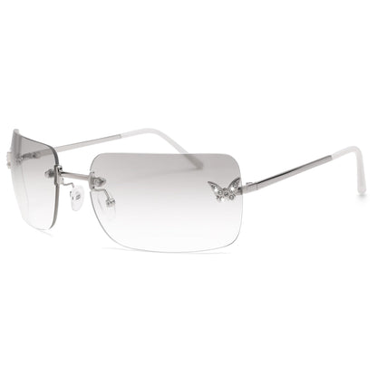 Y2k Sunglasses for Women - Trendy Rimless 2000s Fashion Sun Glasses Rave Shades